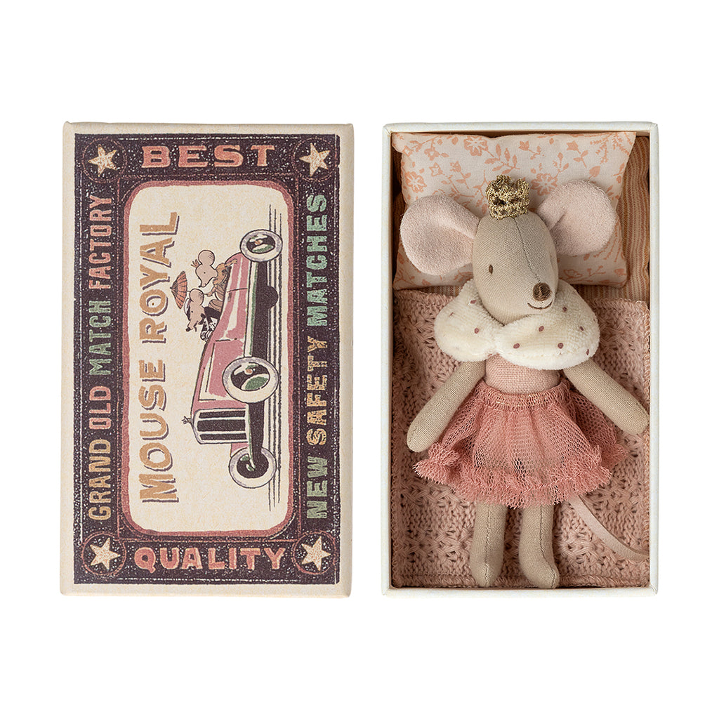 Maileg Princess Mouse, Little Sister in Matchbox.