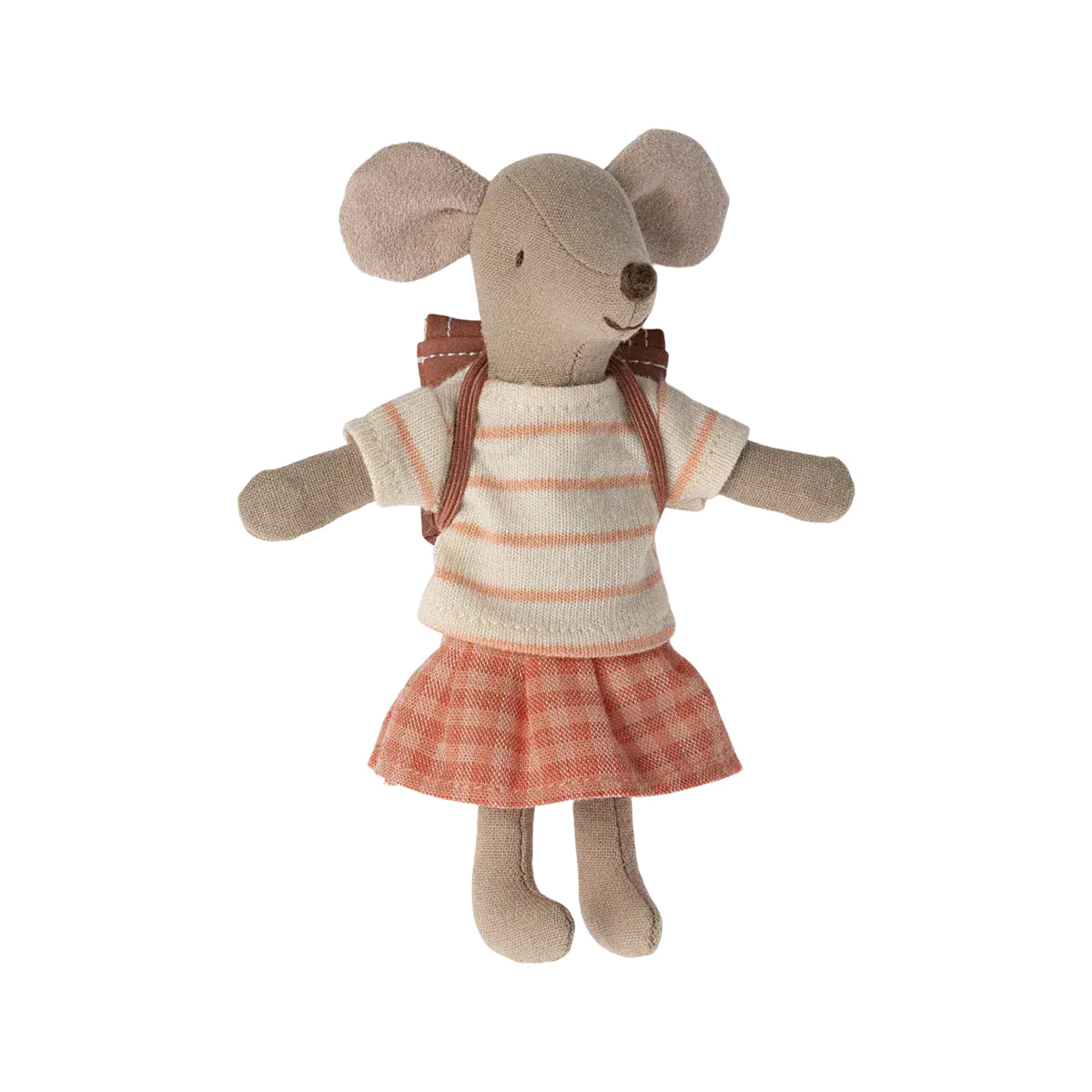 Maileg Tricycle Mouse Big Sister with Bag - Coral.
