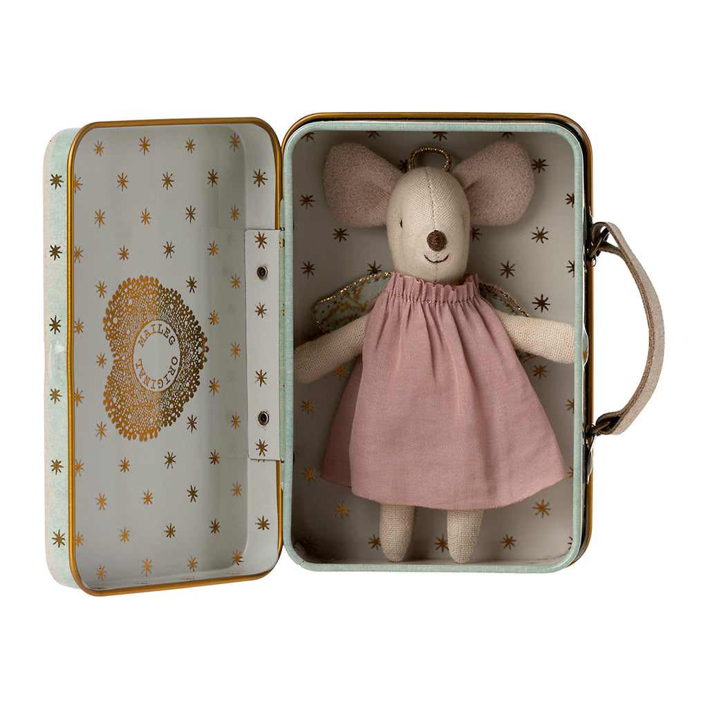 Maileg Angel Mouse in Suitcase.