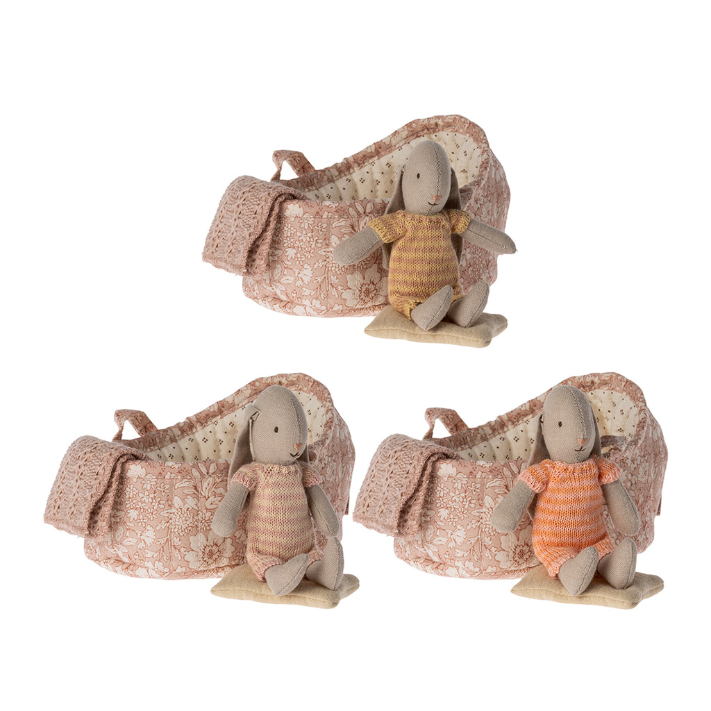 Maileg Bunny in Carry Cot, Micro.