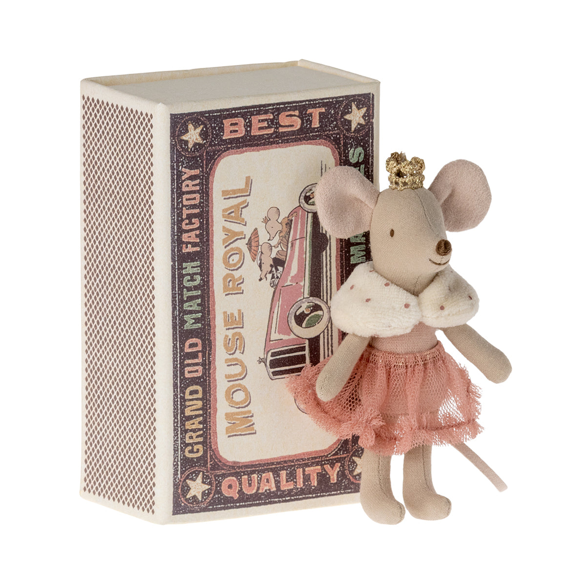 Maileg Princess Mouse, Little Sister in Matchbox.