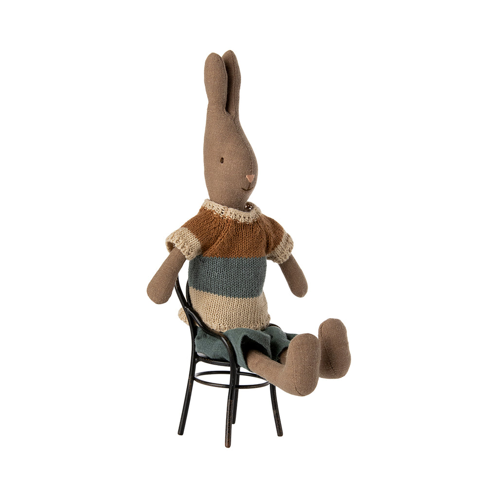 Maileg Rabbit Size 2, Brown - Knitted Shirt and Shorts.