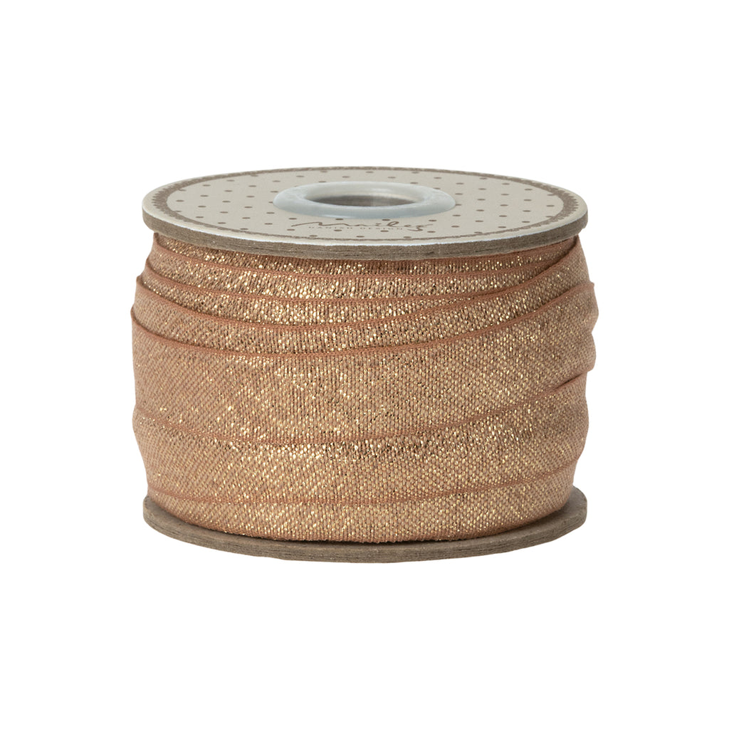 Maileg Ribbon, 20 m - Vintage Rose/Gold.