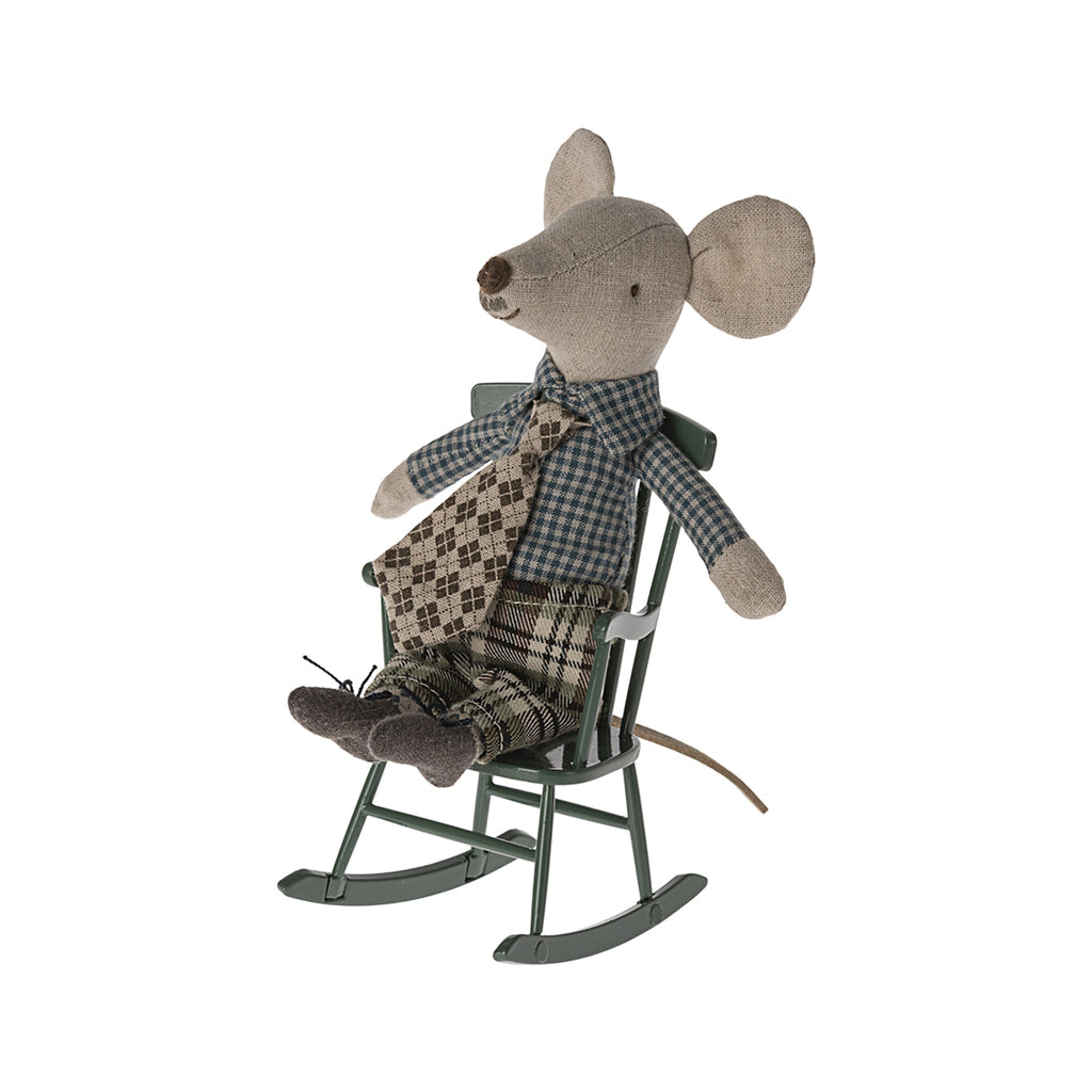 Maileg Rocking Chair, Mouse - Dark Green.