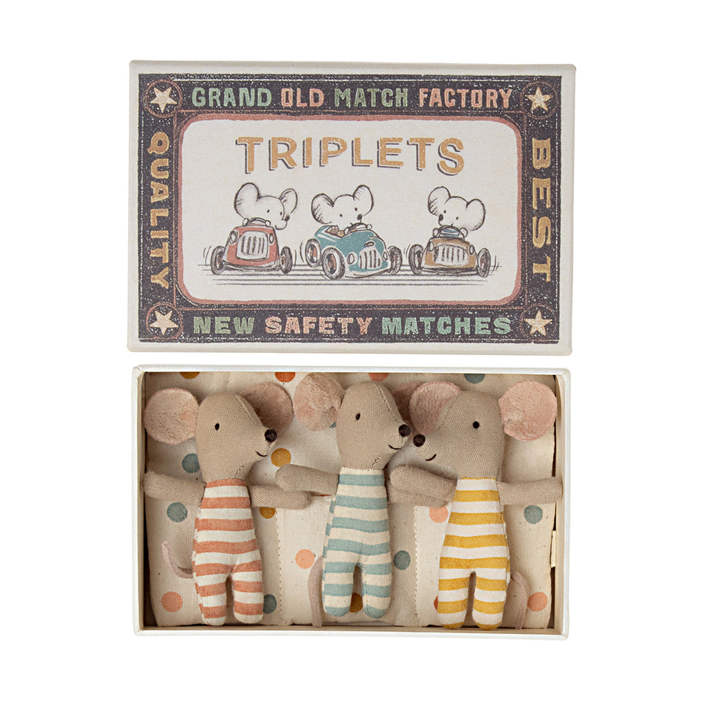 Maileg Baby Mice - Triplets In Matchbox.