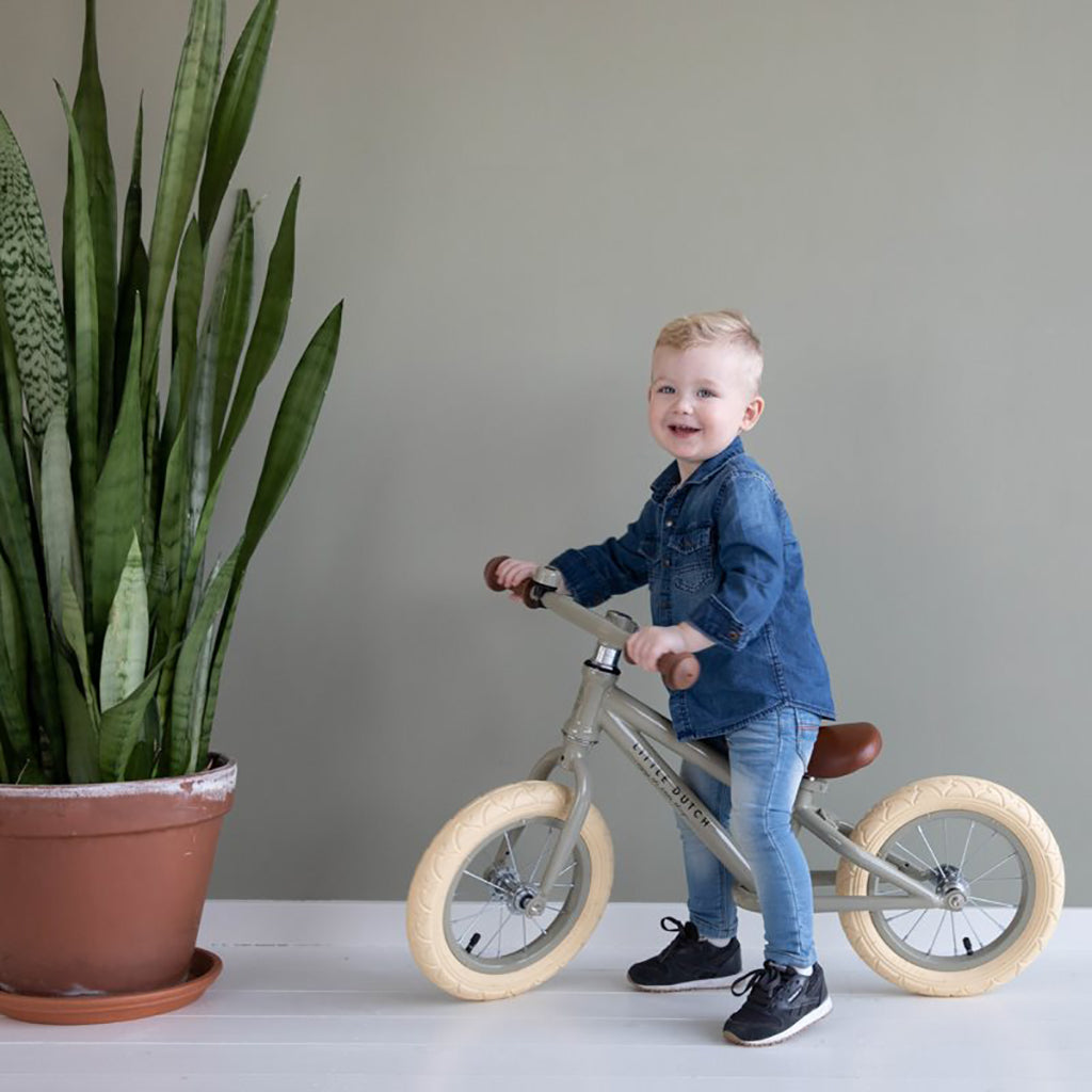 Little Dutch Balance Bike - Matte Olive.