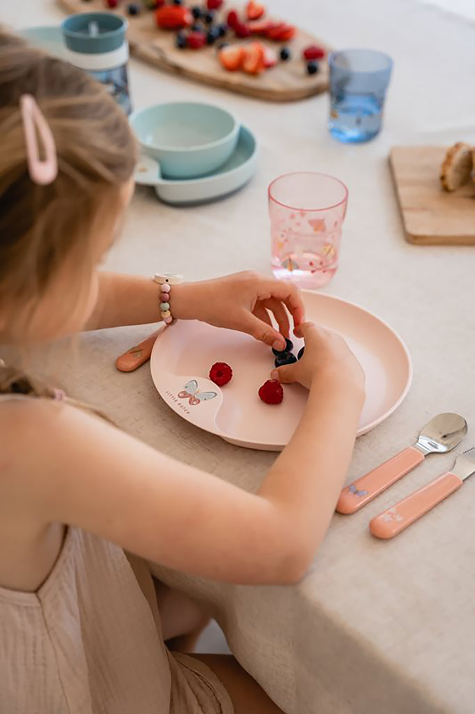 Little Dutch Mepal Dinnerware Set Mio, 3pcs - Flowers & Butterflies.