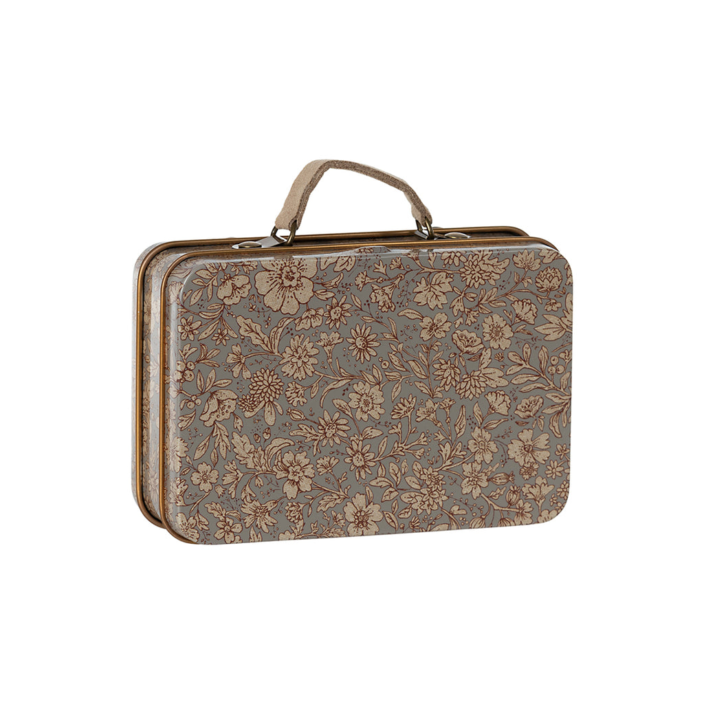 Maileg Small Suitcase, Blossom - Grey.