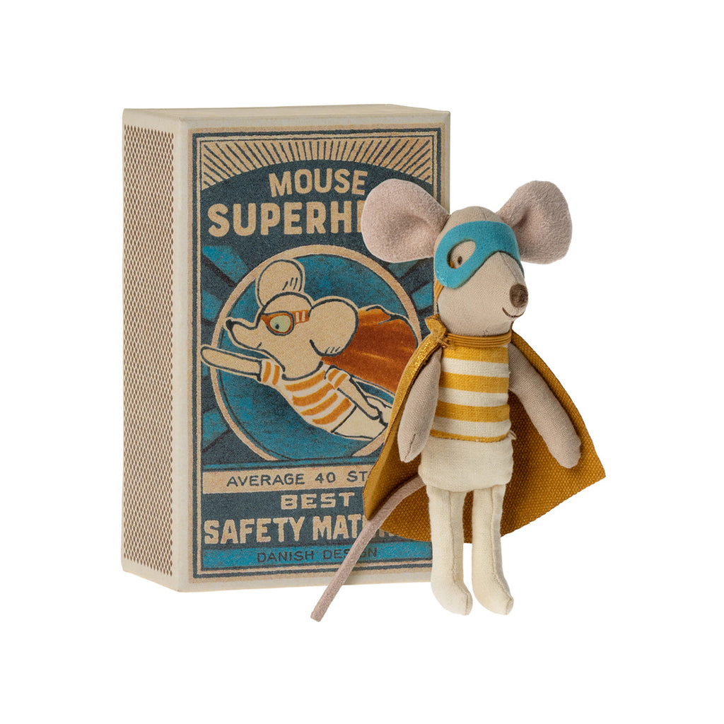 Maileg Super Hero Mouse, Little Brother in Matchbox.