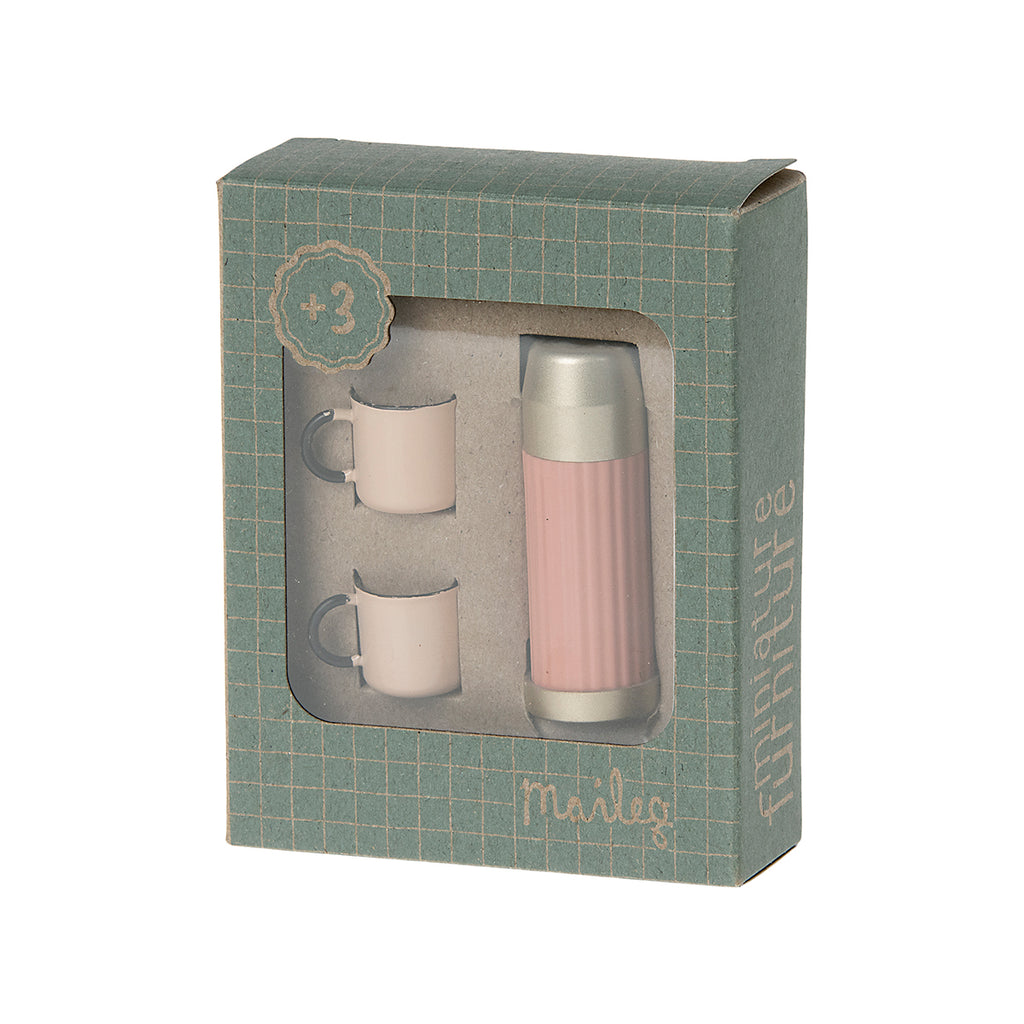Maileg Thermos and cups - Soft Coral.