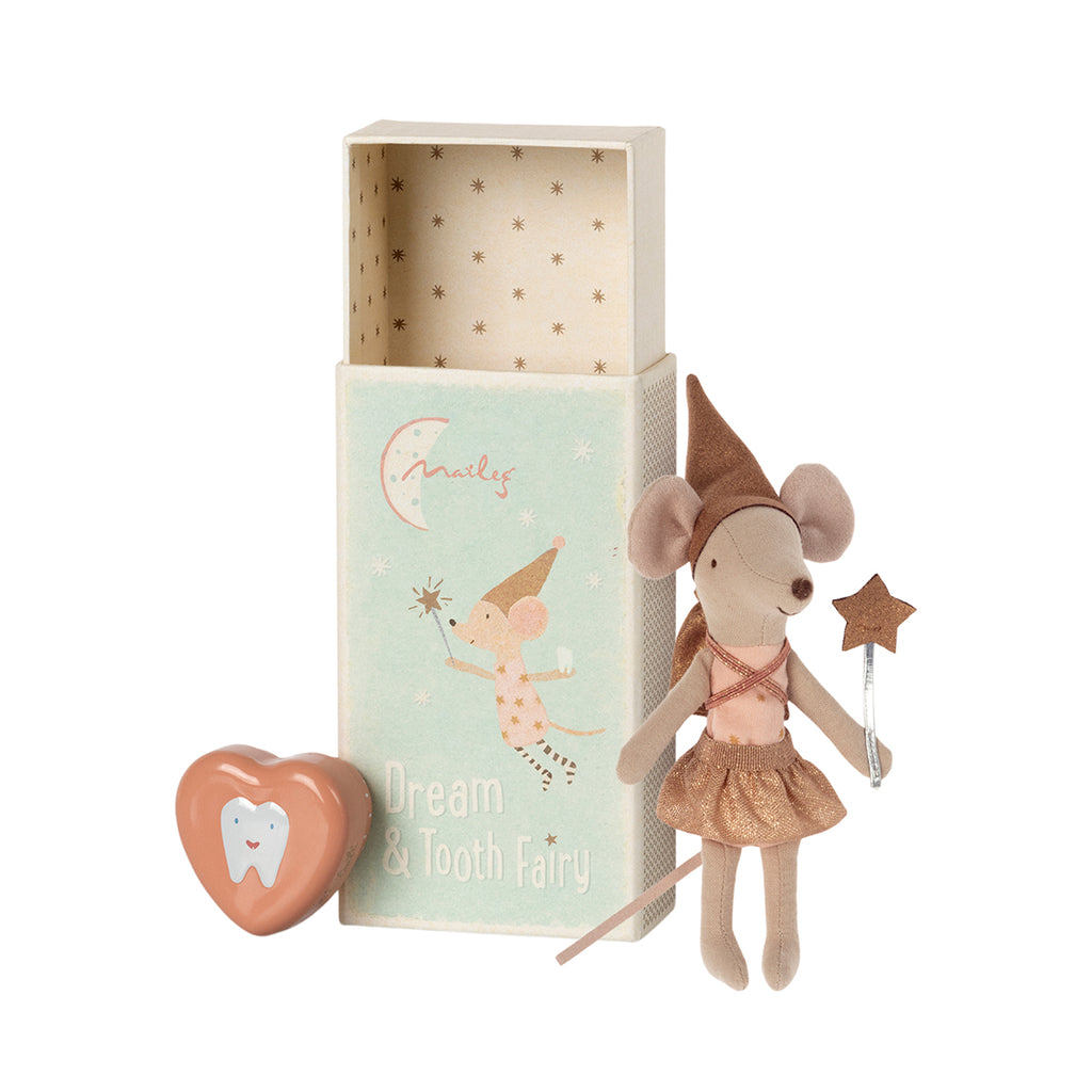 Maileg Tooth Fairy Big Sister Mouse With Box - Pink.
