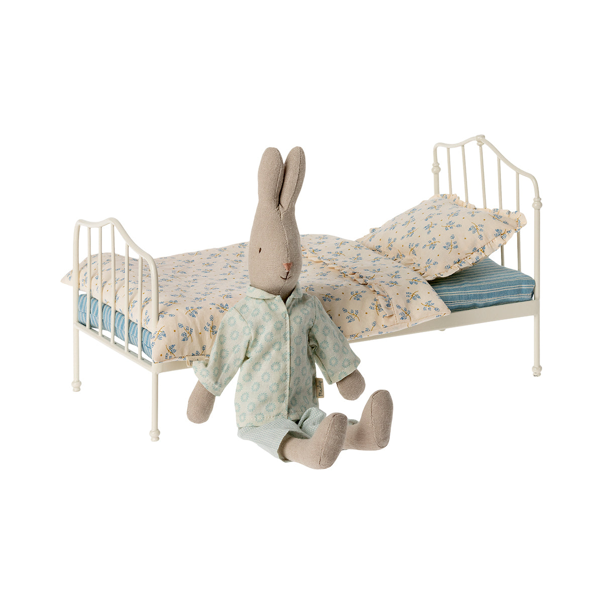 Maileg Miniature Bed, Mini - Blue.