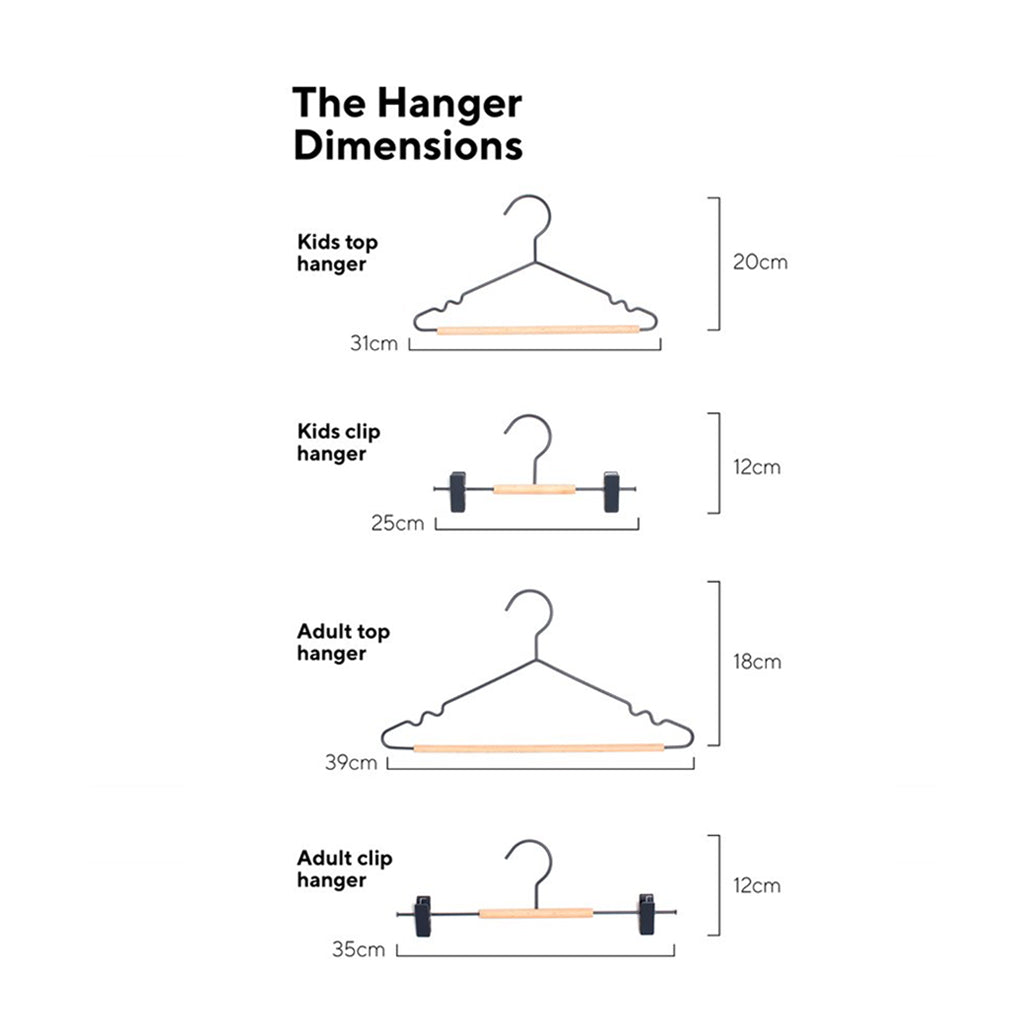 Mustard Made Adult Clip Hangers - Slate.