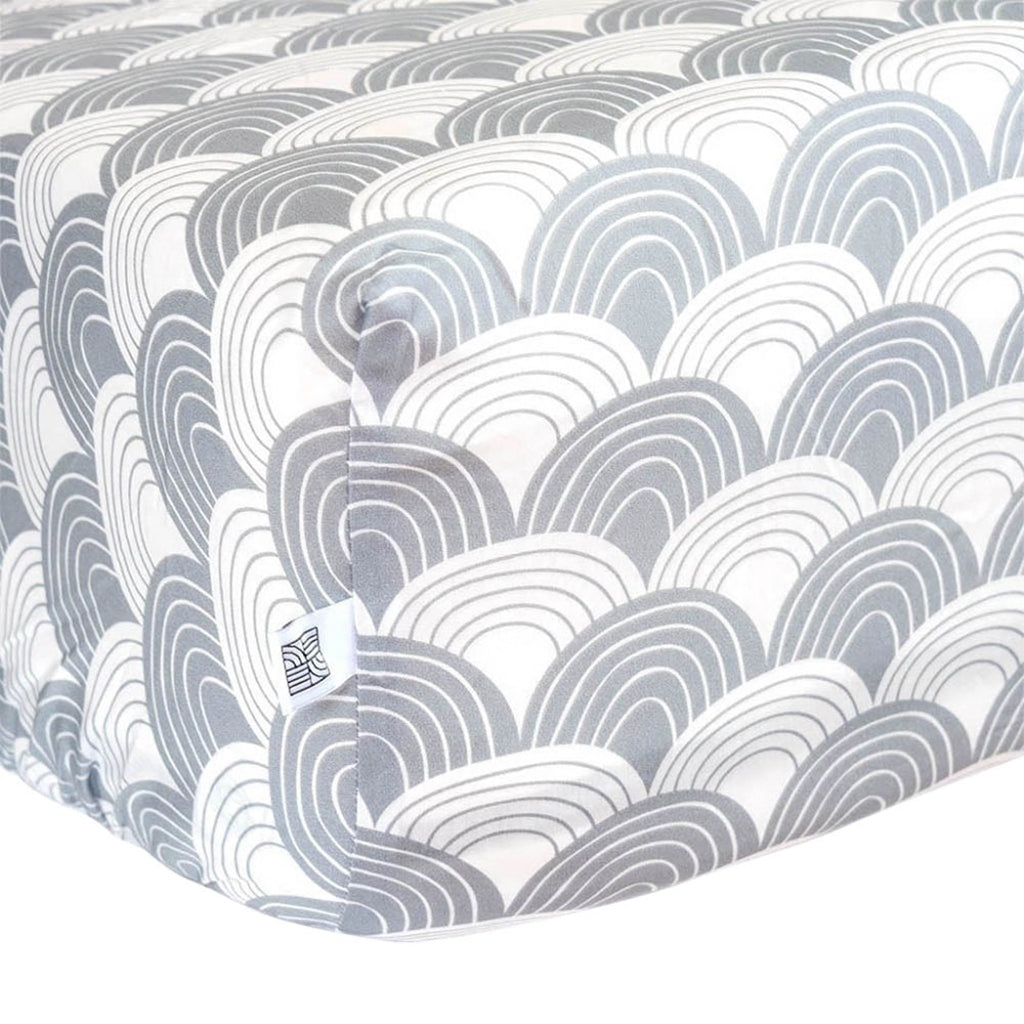 Swedish Linens Rainbows Single Fitted Sheet - Tranquil Grey.